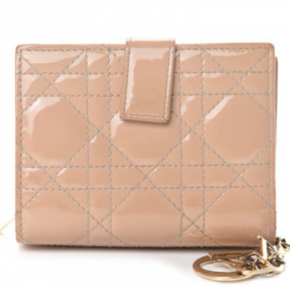 Christian Dior Lady Dior Patent cannage leather eden wallet. - Picture 5 of 13
